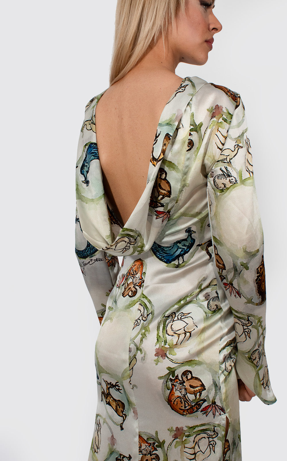 Abito in seta Animali in Poesia