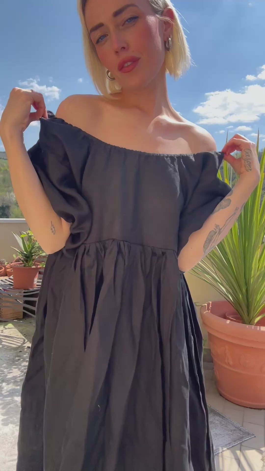 Abito in lino nero