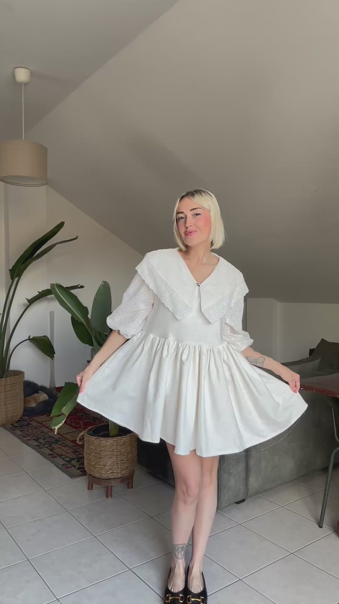 “Nuvola” – Dress bianco latte in cotone soft