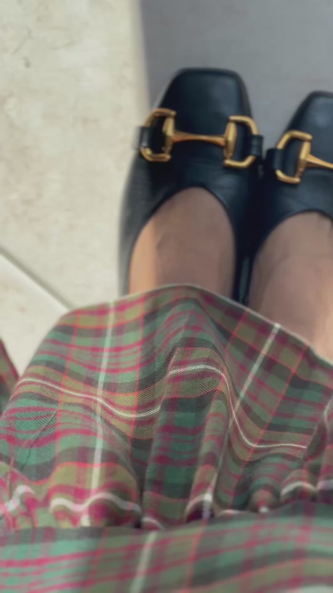 Abito chiusura a goccia sul retro tartan