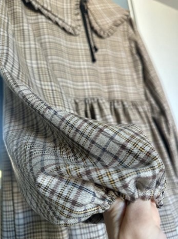 Abito Check Beige Corto view 2