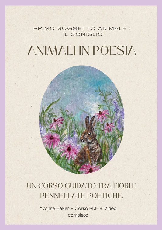 Corso online – Pittura acrilica su tela: "Il coniglio nel giardino incantato"