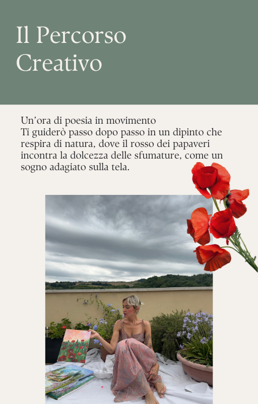 Corso online - Pittura acrilica su tela : Danza di papaveri