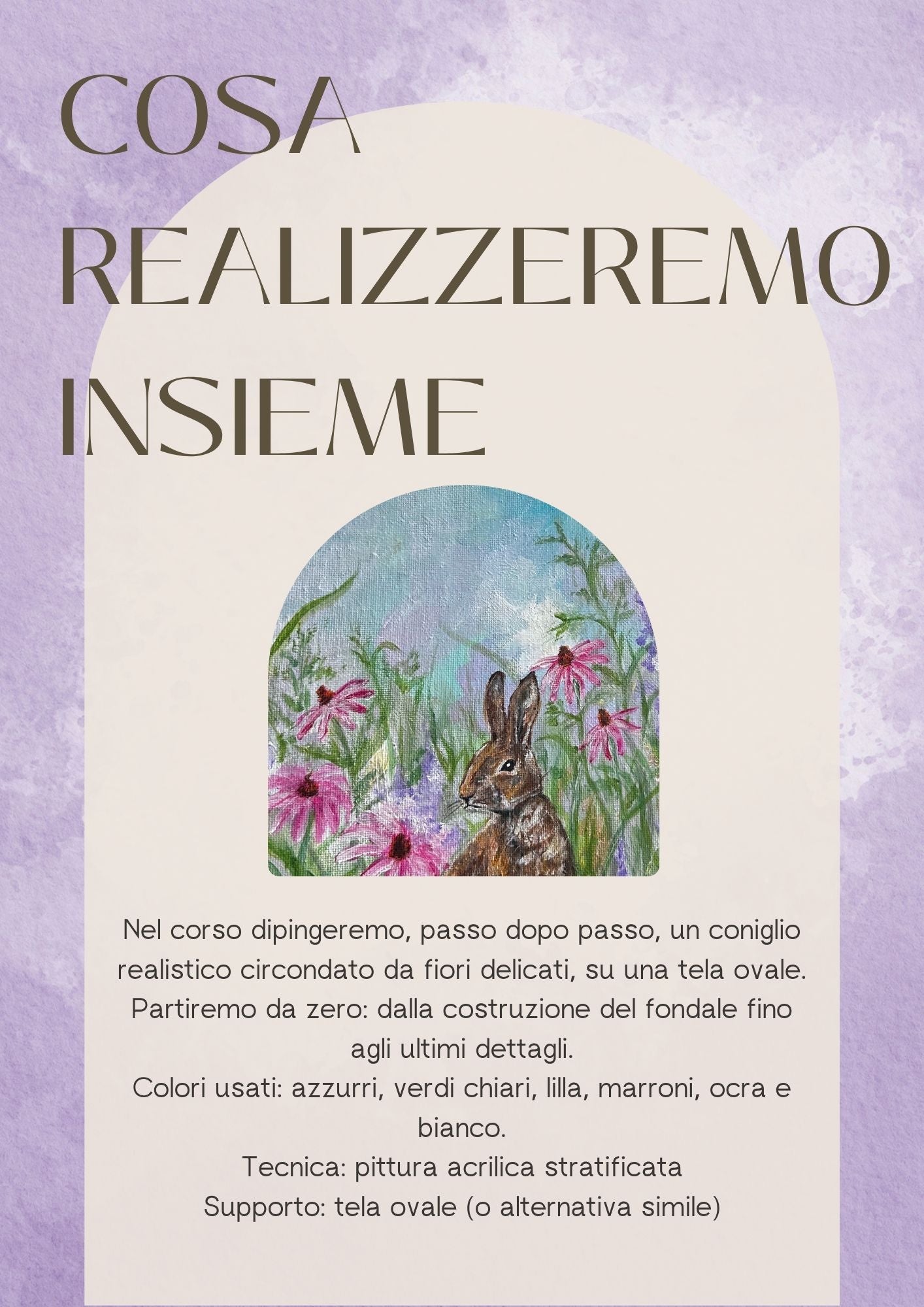 Corso online – Pittura acrilica su tela: "Il coniglio nel giardino incantato"