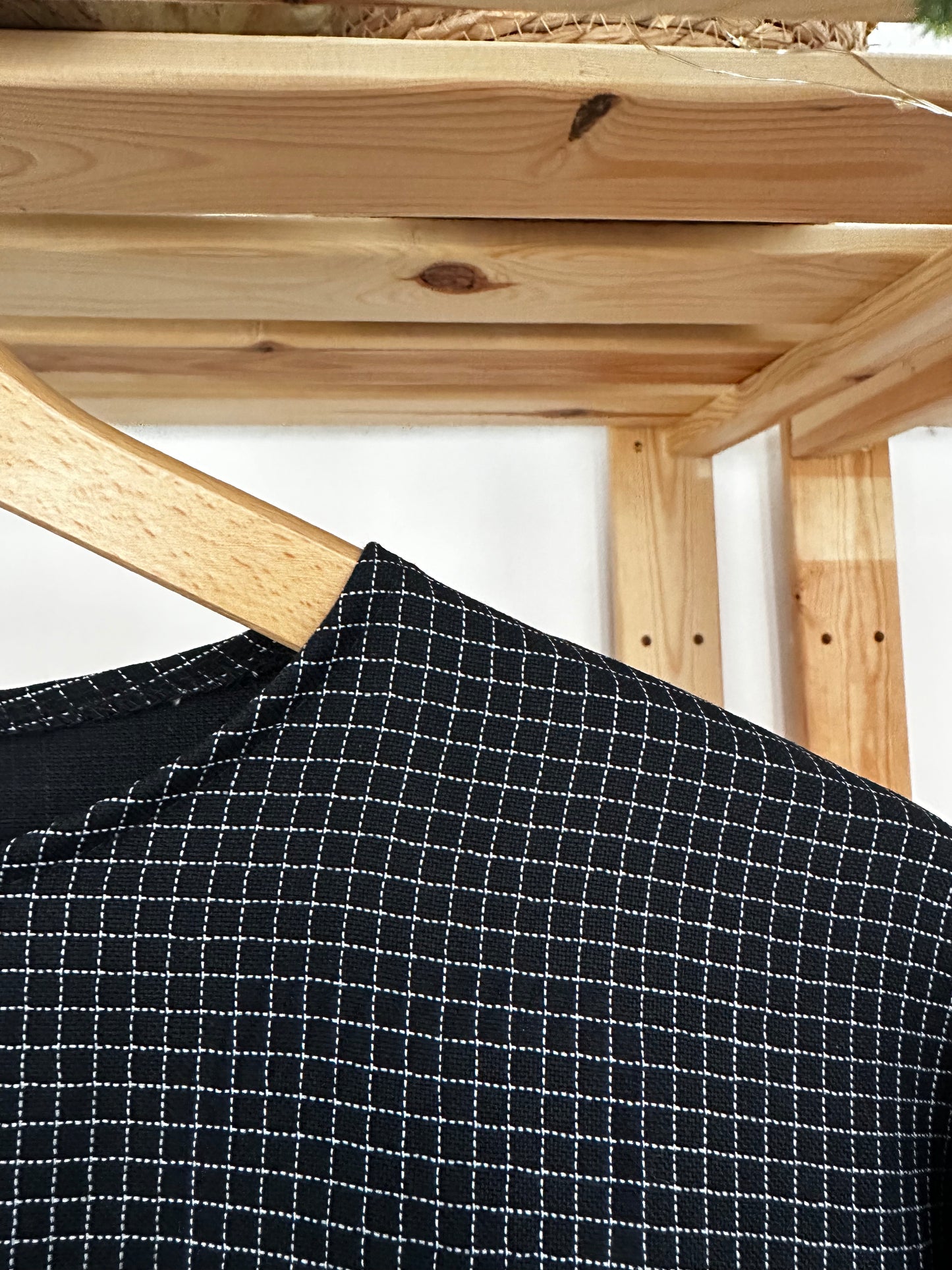 Abito basic check nero