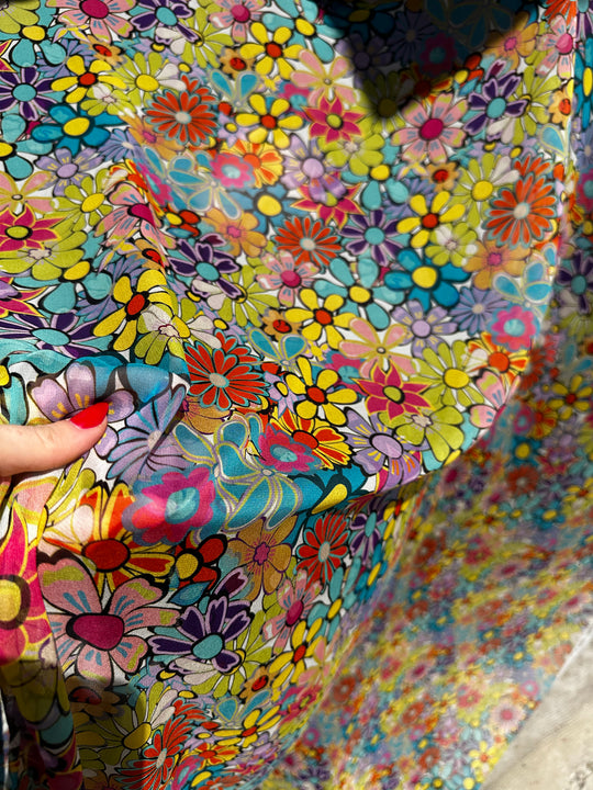 Tessuto Chiffon di seta floreale