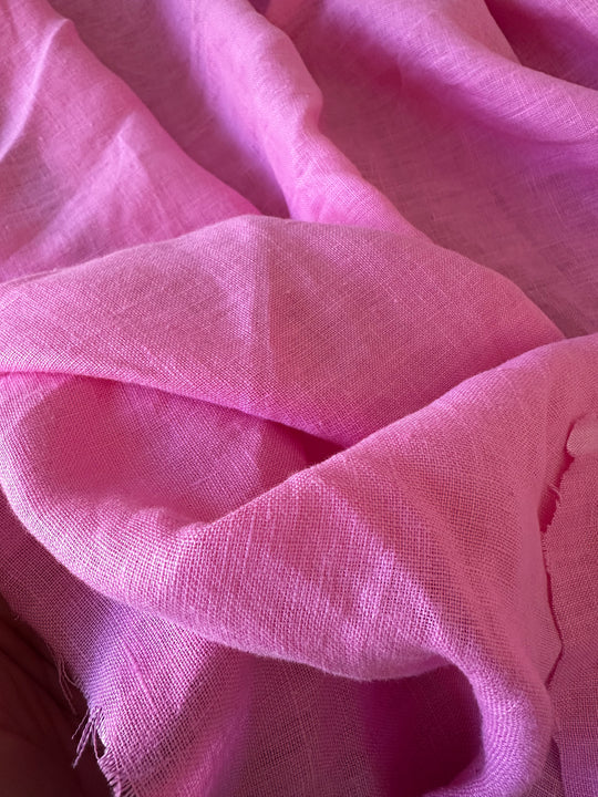 Tessuto lino color rosa acceso