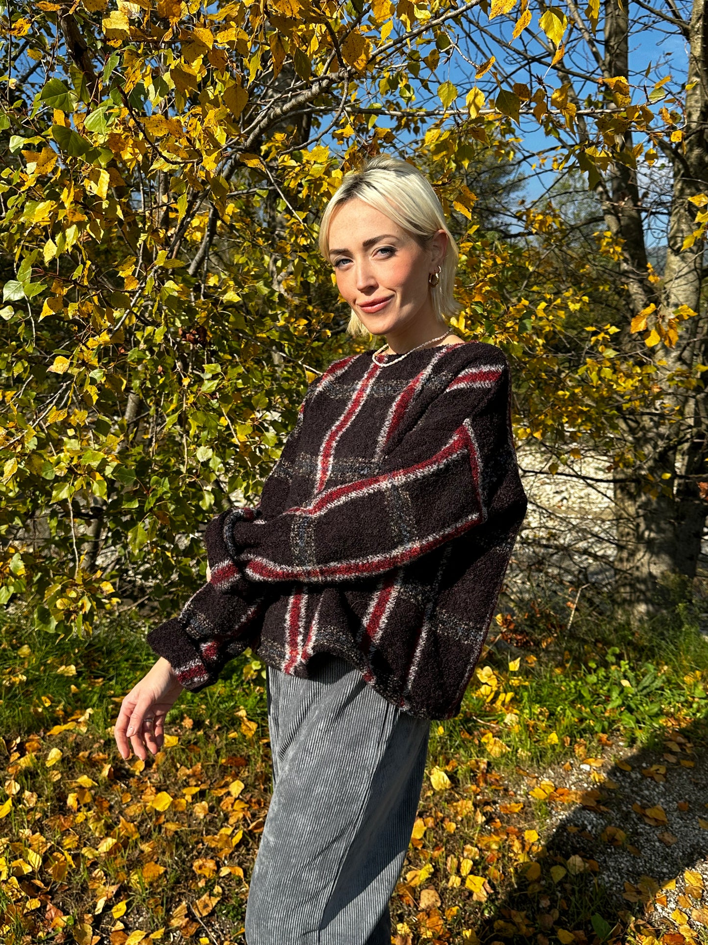 Maglioncino Tartan Prugna