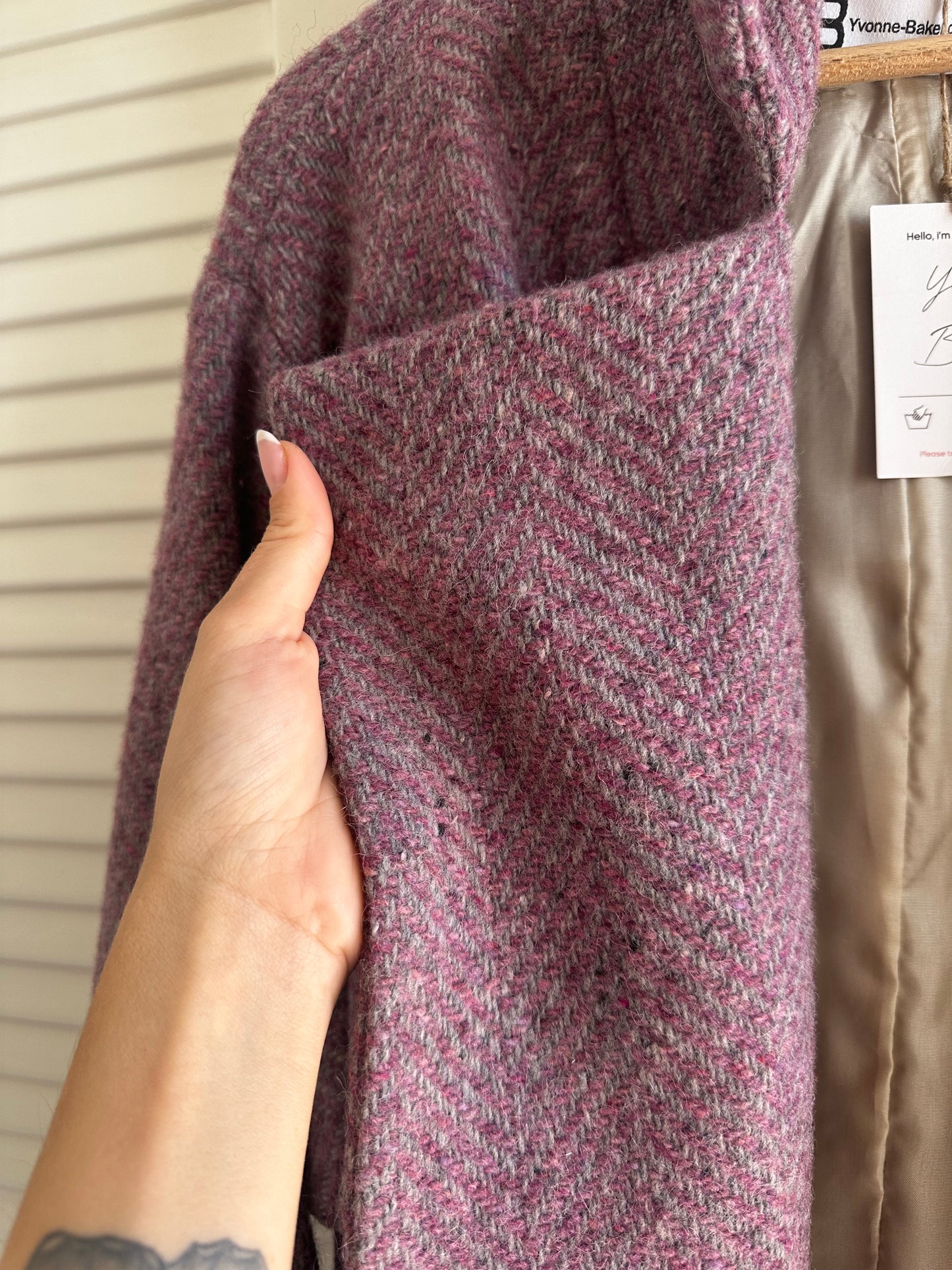 Cappotto spigato color Glicine