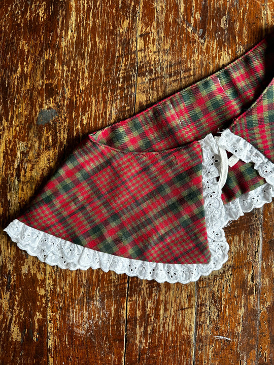 Colletto tartan rosso e verde