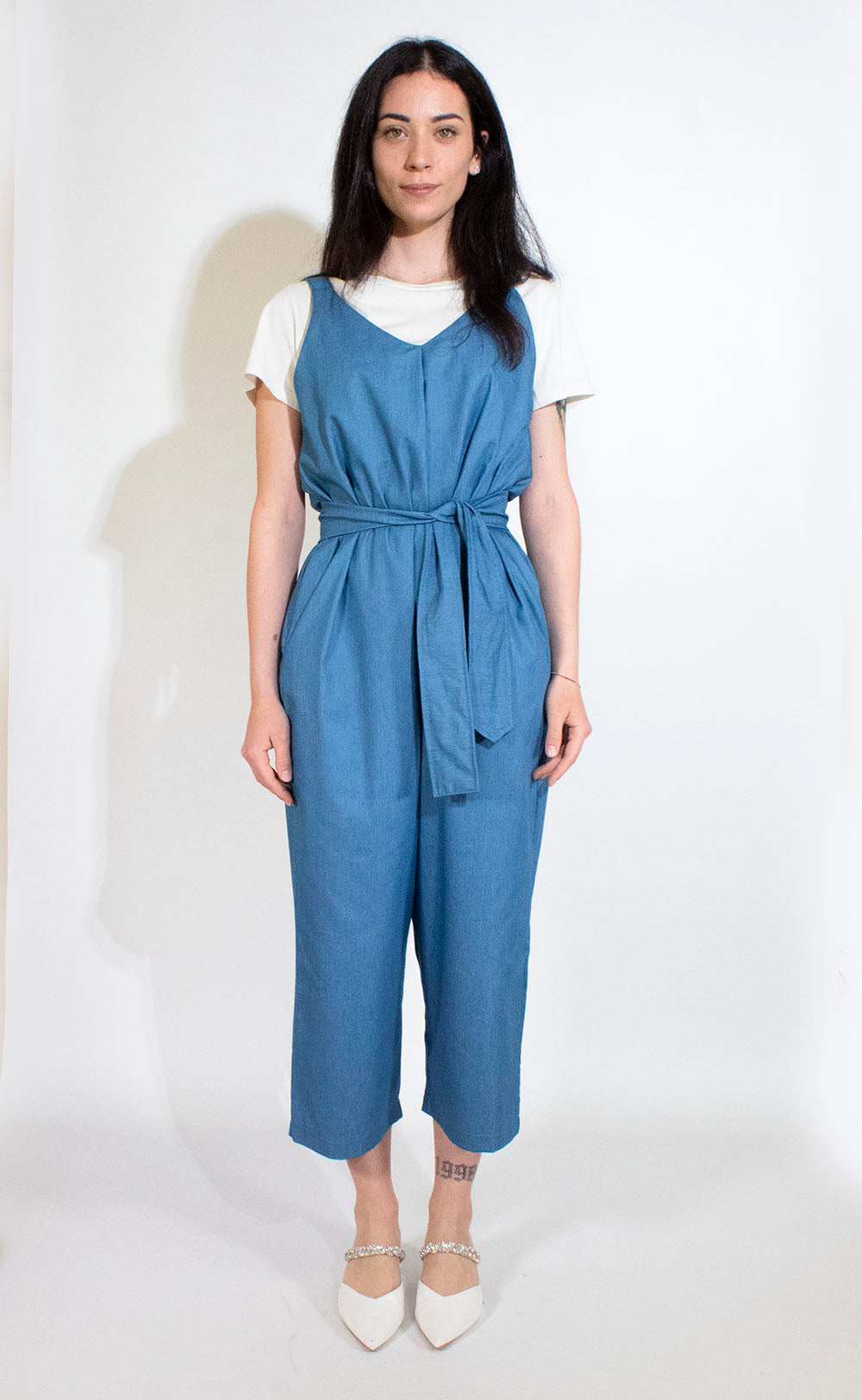 Tessuto Chambray azzurro