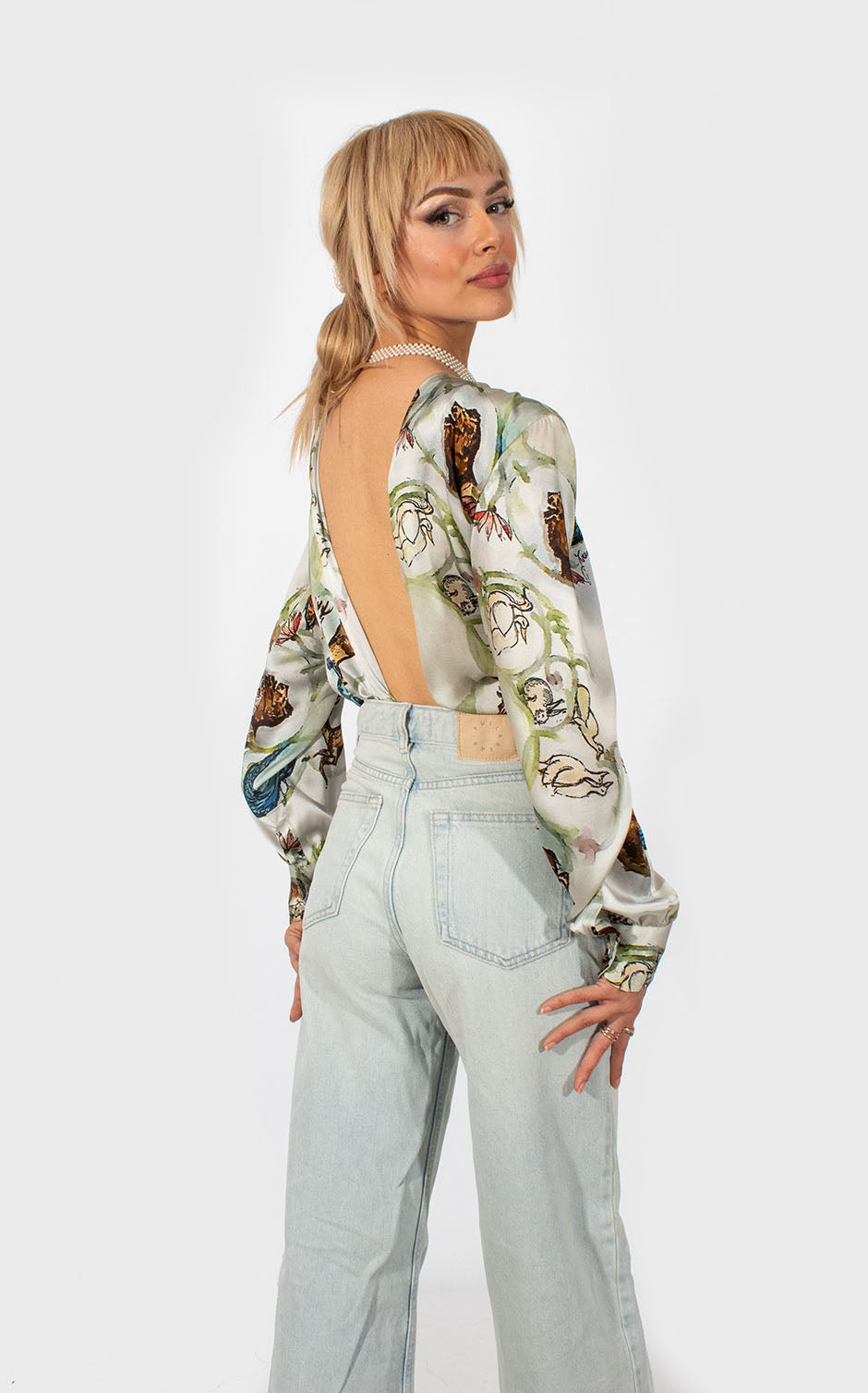 Camicia in seta Animali in Poesia