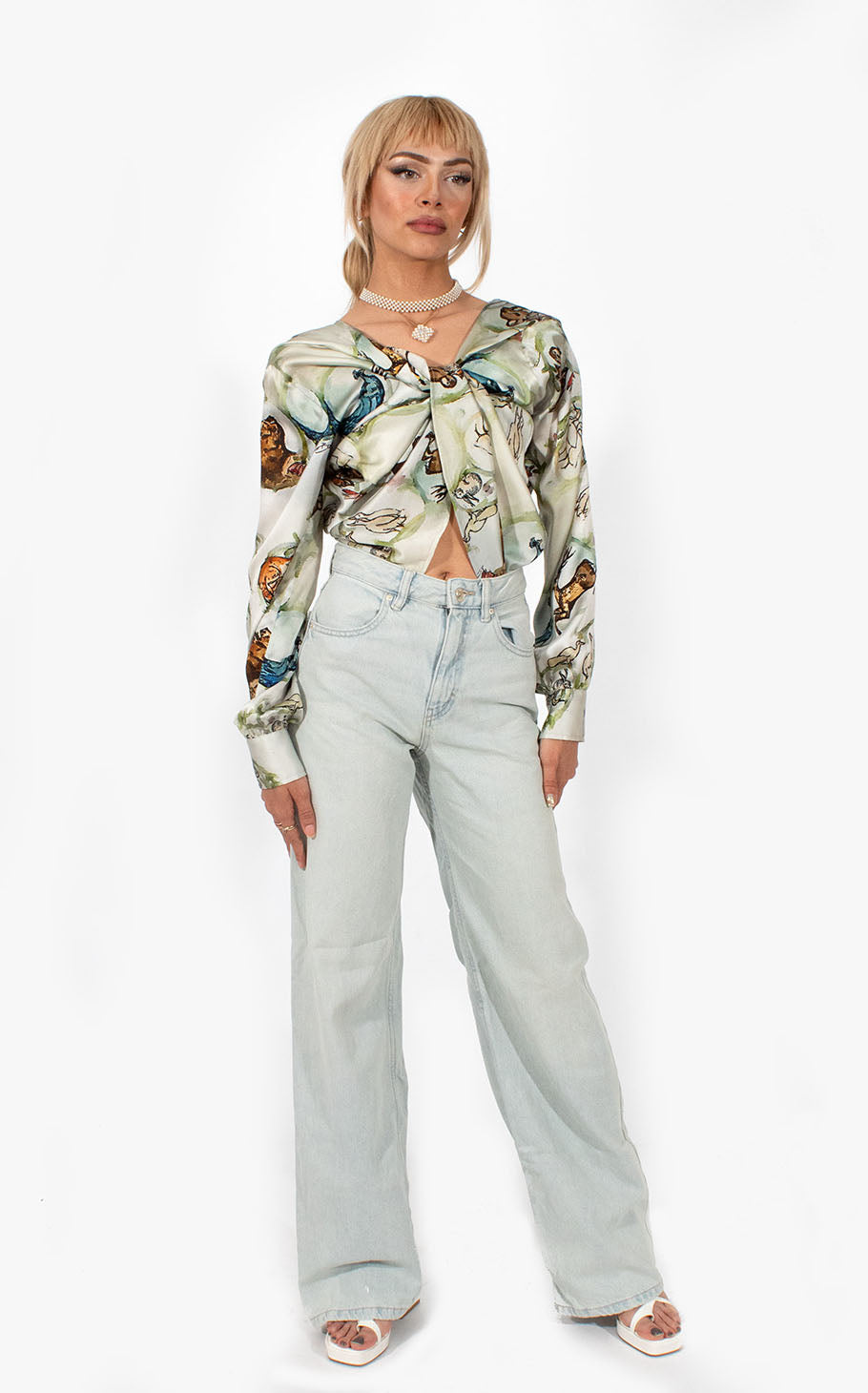 Camicia in seta Animali in Poesia