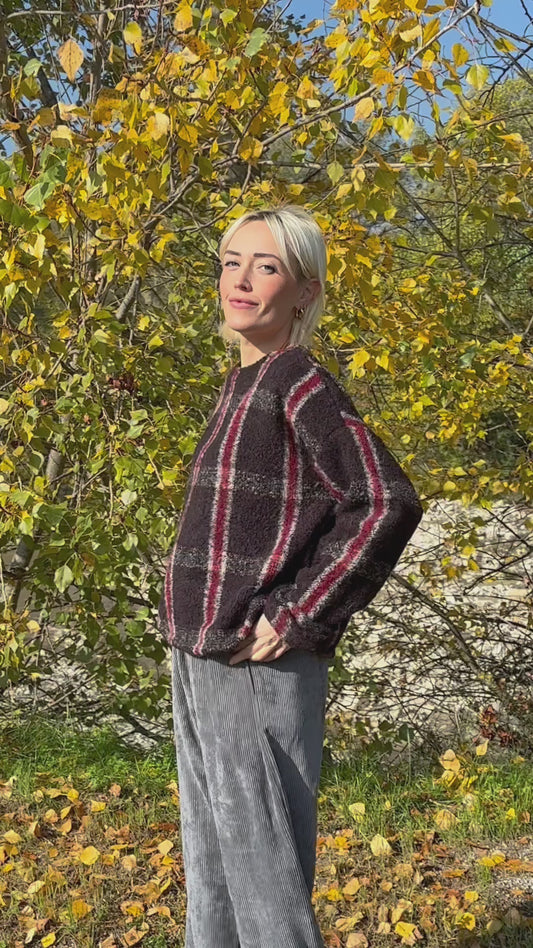Maglioncino Tartan Prugna