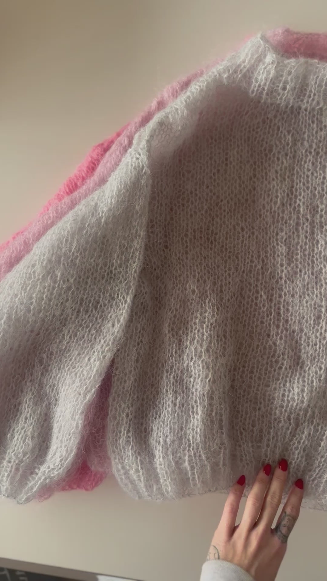 Maglione in Mohair Rosa in pronta consegna