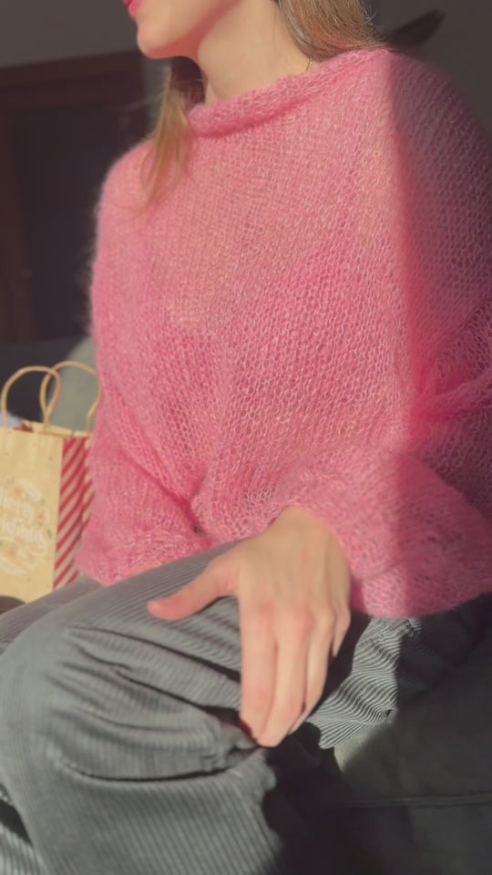 Maglione in Mohair Rosa in pronta consegna