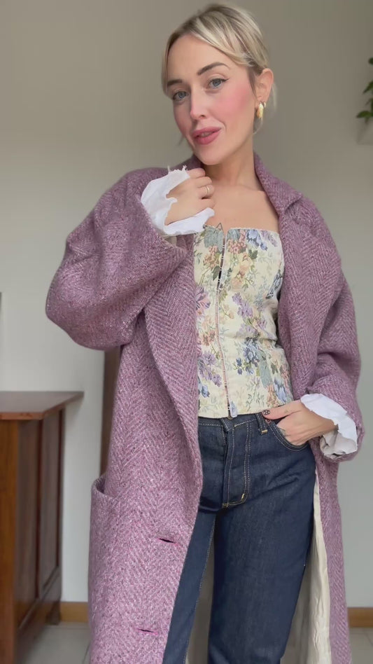 Cappotto spigato color Glicine