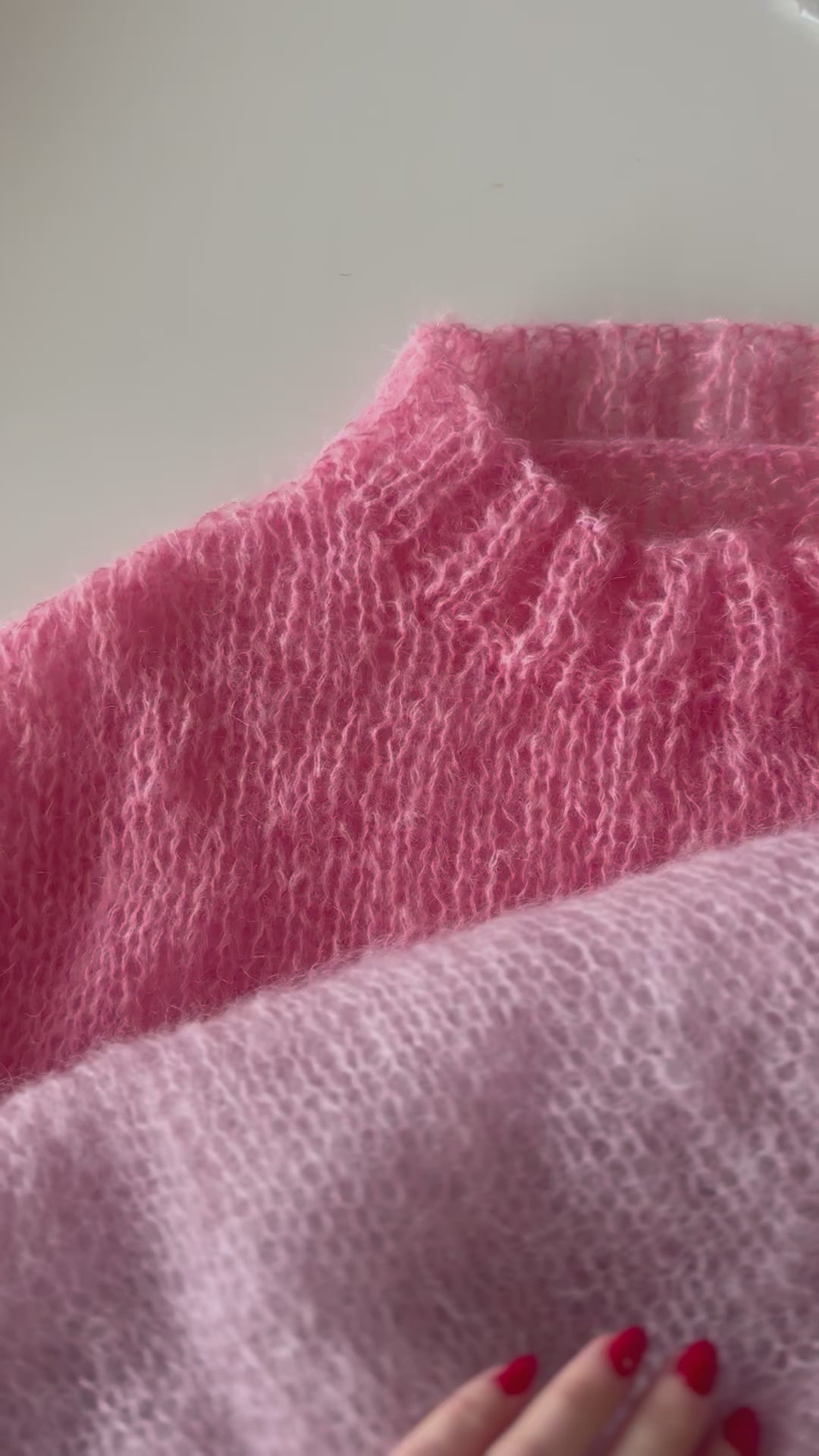 Maglione in Mohair Rosa in pronta consegna